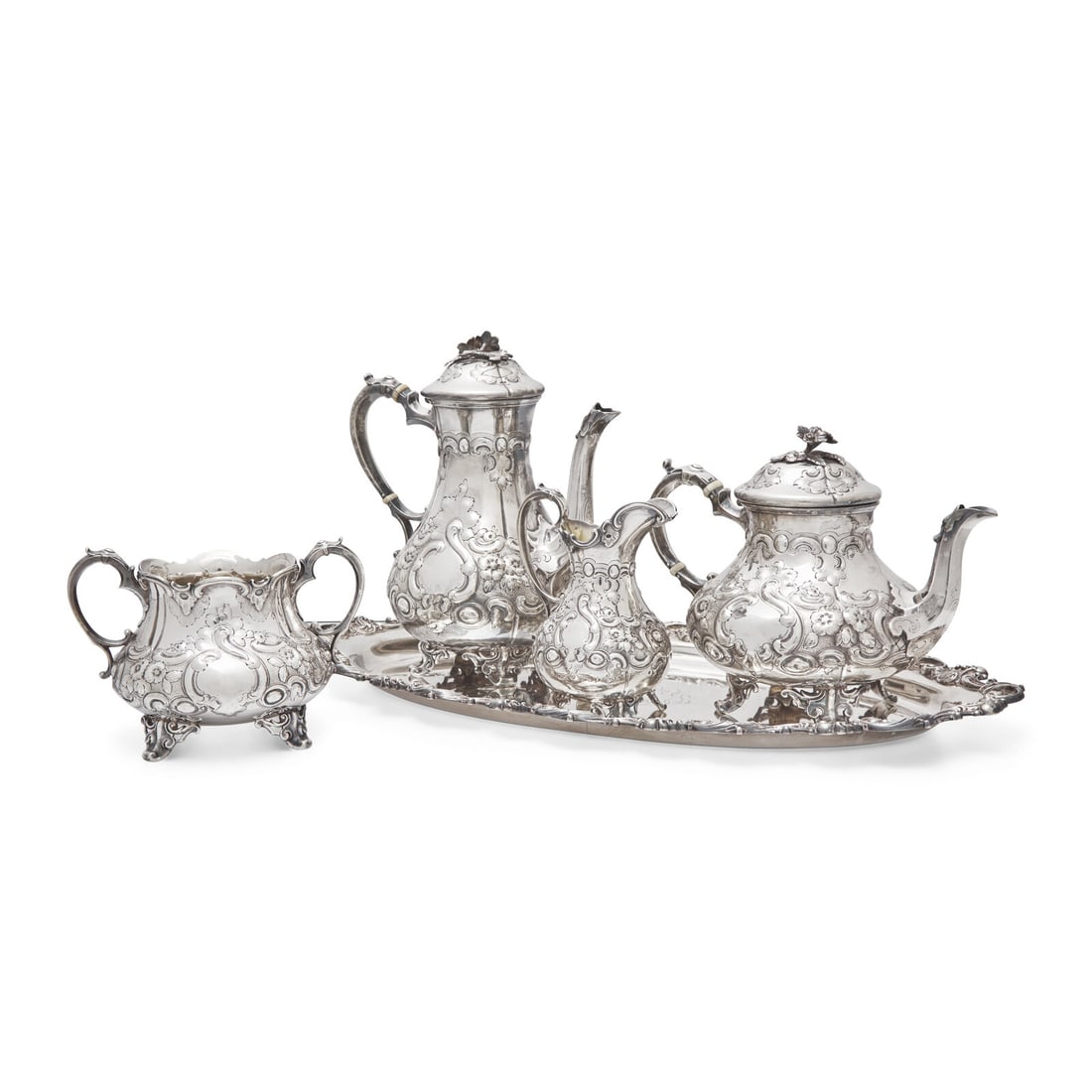 A Victorian Silver Four-Piece Tea and Coffee Service (1 of 3)