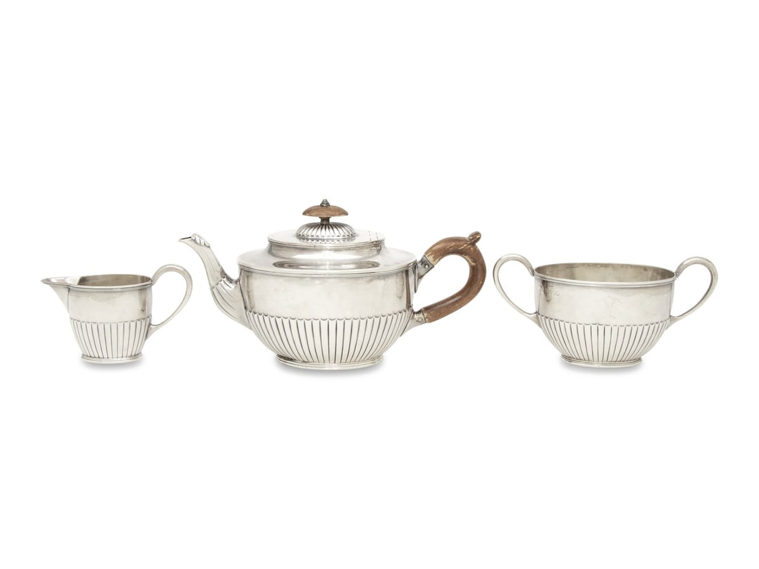 A Victorian Silver Three-Piece Tea Service (1 of 4)
