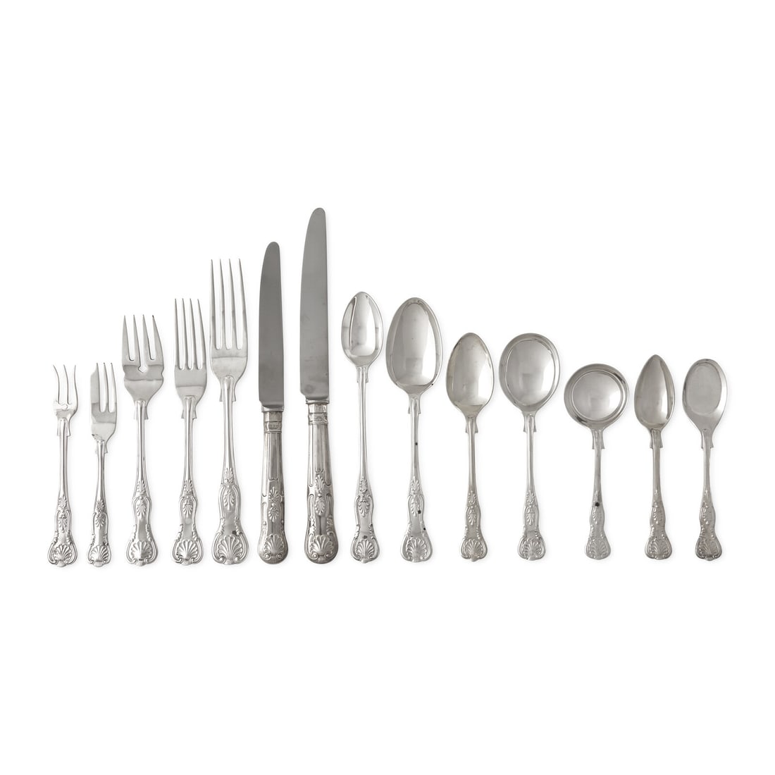 An Assembled English Silver Flatware Service (1 of 4)