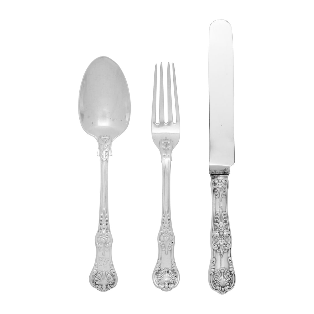 An Assembled King's Pattern Silver Luncheon Flatware Service (1 of 2)