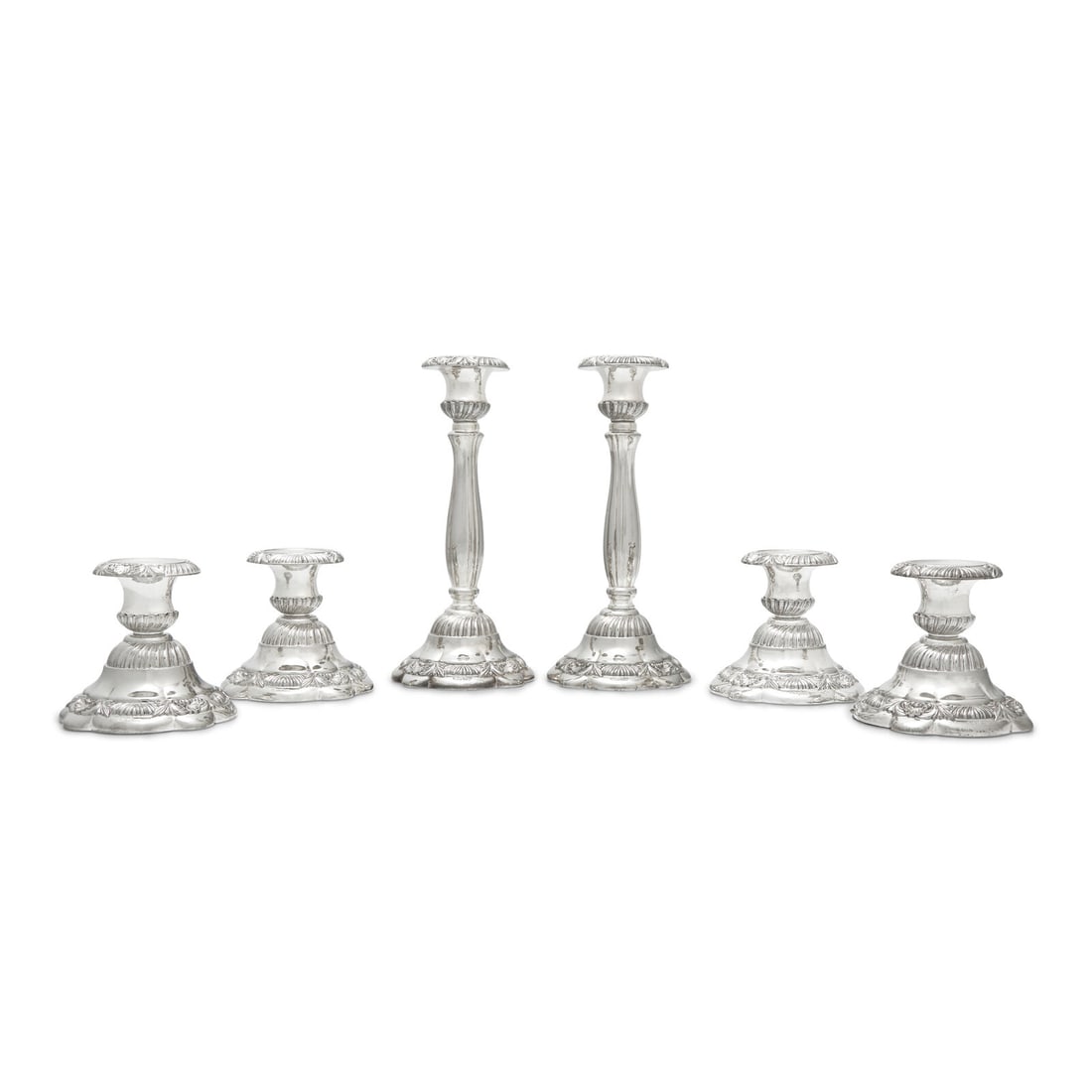 Six Italian Silver-Plate Candlesticks (1 of 4)