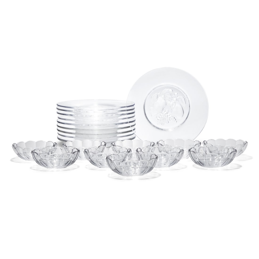 A Val Saint Lambert Cut and Etched Glass Dessert Service (1 of 2)