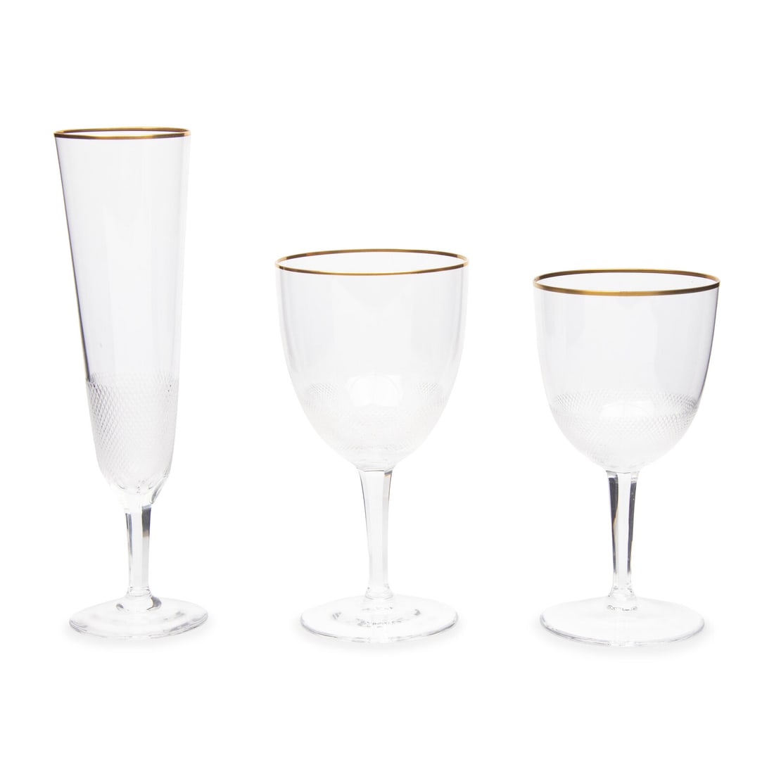 A Moser Gilt Decorated Cut-Glass Stemware Service (1 of 4)