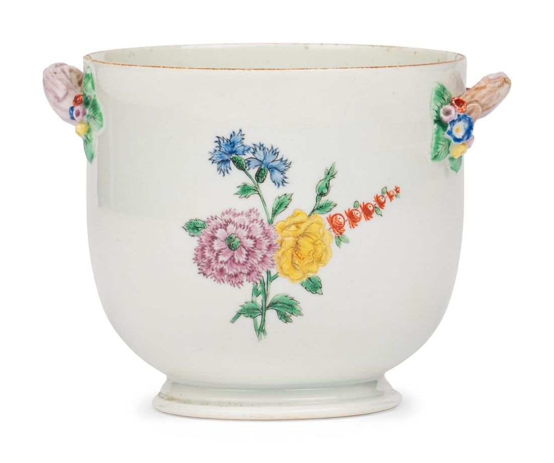 A Chantilly Soft Paste Porcelain Small Bottle Cooler (1 of 5)