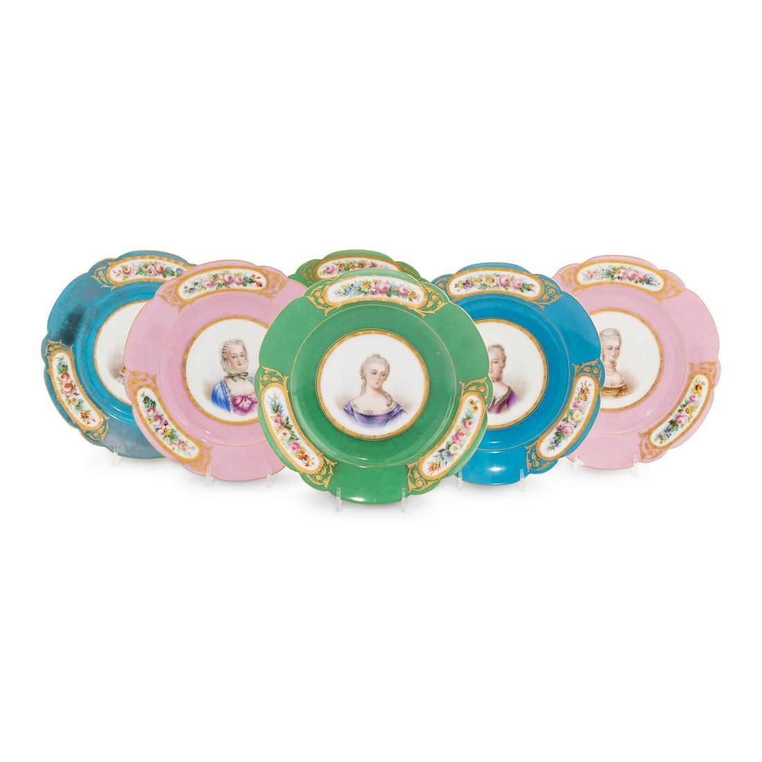 A Set of Six Sèvres-Style Porcelain Portrait Plates (1 of 5)
