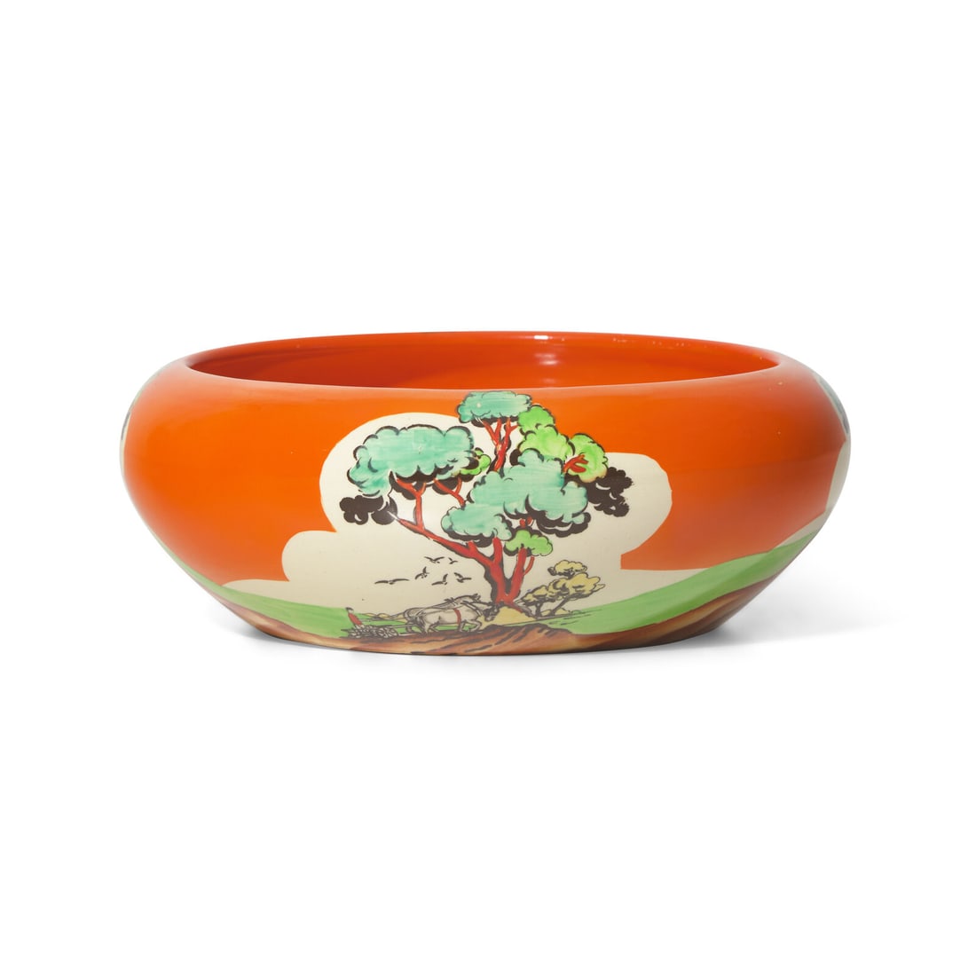 A Newport Countryside Painted Pottery Bowl (1 of 3)