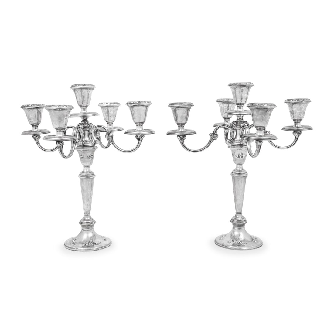 A Pair of American Silver Five-Light Candelabra (1 of 5)