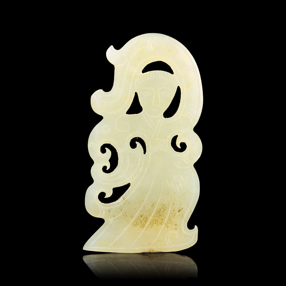 A Rare Chinese White Jade Dancing Figural Pendant, Western Han Dynasty 西漢 雙 - 3