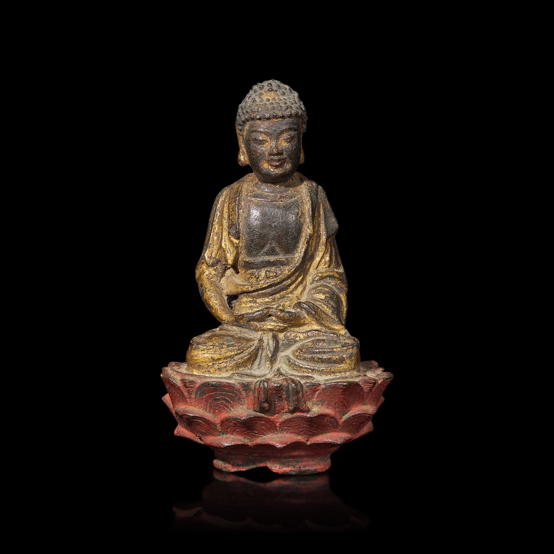 A Chinese Parcel Gilt Bronze Figure of Buddha, Liao-Early Yuan Dynasty 遼/元初 (1 of 5)