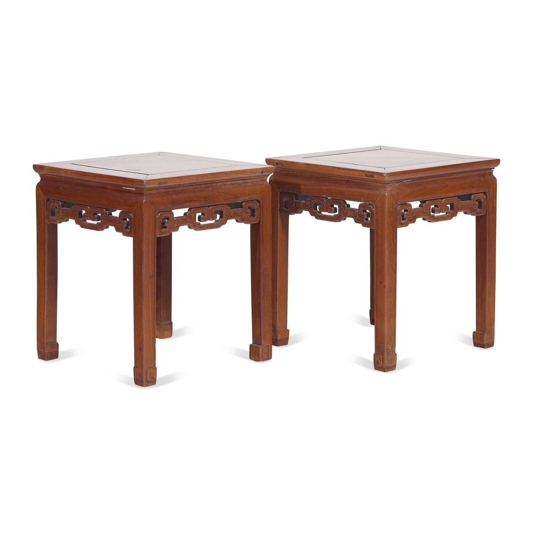 A Pair of Chinese Huanghuali Square Stools, Fangdeng, Qing Dynasty 清 黃花梨 (1 of 5)
