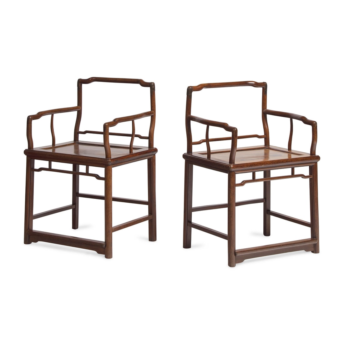 A Pair of Chinese Jichimu Lowback Armchairs, Meiguiyi, 19th/20th Century 清晚期 (1 of 4)