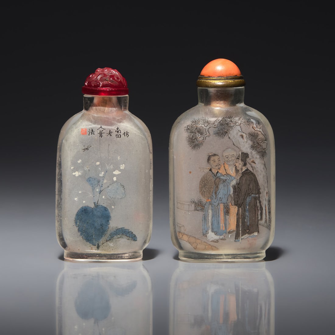 Two Chinese Interior Decorated Glass Snuff Bottles, Ma Shaoxuan, Late 19th-Early 20th Century (1 of 2)