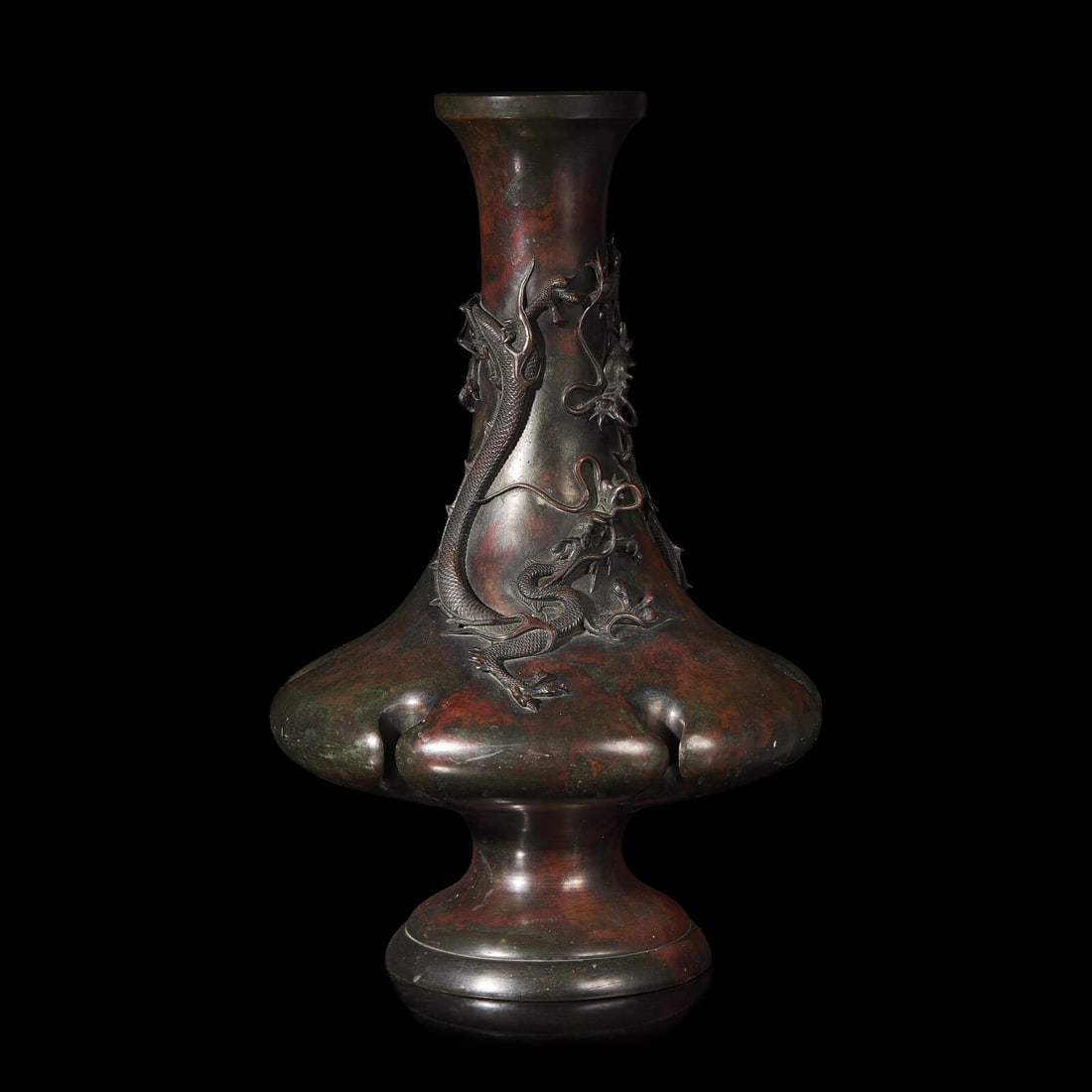 A Japanese Bronze 'Dragon' Vase, Late Meijing Period 日本明治時代 (1 of 3)