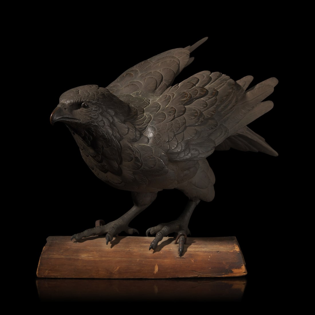 A Japanese Bronze Figure of an Eagle, Late 19th/Early 20th Century, Signed Masatsune Chu 日 (1 of 3)