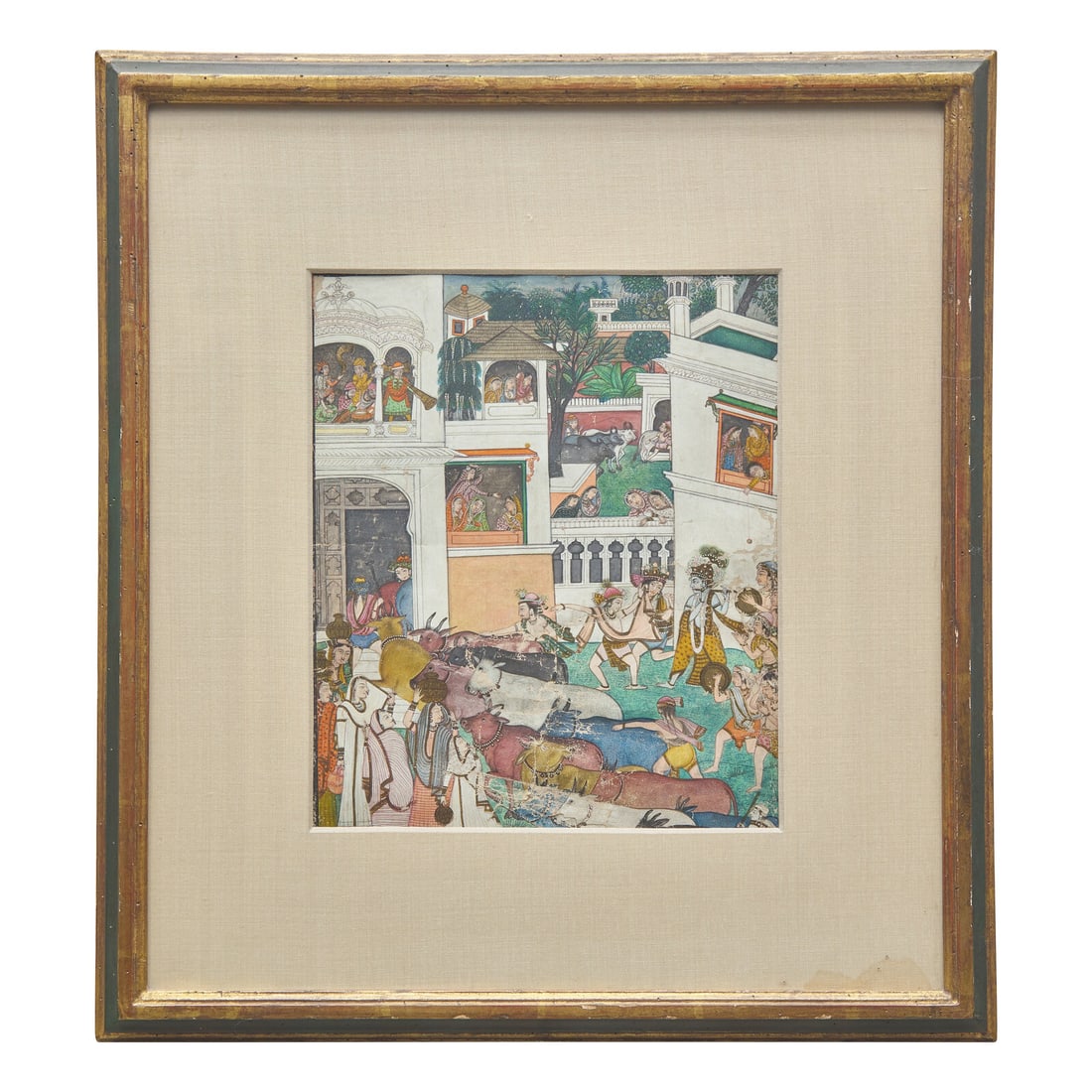 A Painting Depicting Krishna and the Hour of Cow Dust, India, Kangra Style, Late 19th/20th Century (1 of 3)