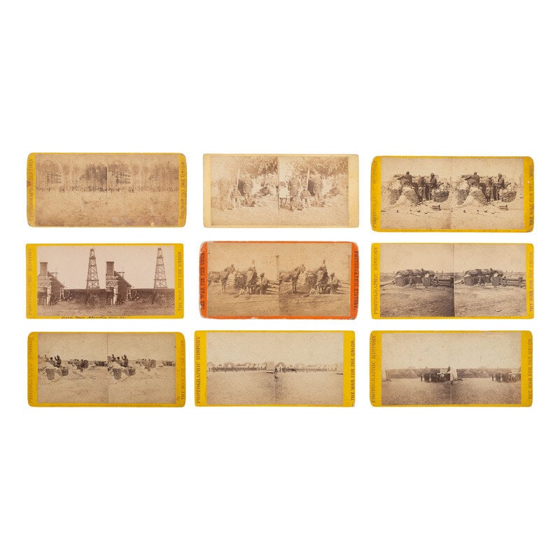 [African Americana] Group of Nine Stereoviews, African American Subjects and Troops: [African Americana] Group of Nine Stereoviews, African American Subjects and Troops 9 stereoviews on cardstock mounts, most published by E. & H.T. Anthony and from the "War for the Union"