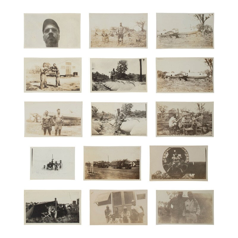 [African Americana] [World War II] Group of 112 Photographs and More Assembled by Corp. William H. H: [African Americana] [World War II] Group of 112 Photographs and More Assembled by Corp. William H. Hobbs, Jr. Lot comprised of approx. 112 silver gelatin photographs, 2 pieces of correspondence,