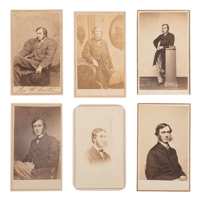 [Americana] Curtis, George W. Autograph Letter, signed, and Six Carte de Visites : [Americana] Curtis, George W. Autograph Letter, signed, and Six Carte de Visites 7 items. Images in varying conditions though most feature light toning and spotting, with wear to mount edges and