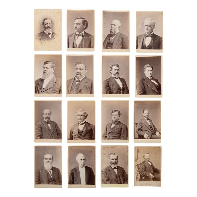 [Americana] Group of 92 Cabinet Cards of Politicians and Judges, incl. Works by Brady, etc.: [Americana] Group of 92 Cabinet Cards of Politicians and Judges, incl. Works by Brady, etc. Lot comprised of approx. 92 cabinet photographs of mid-to-late 19th century politicians, judges,