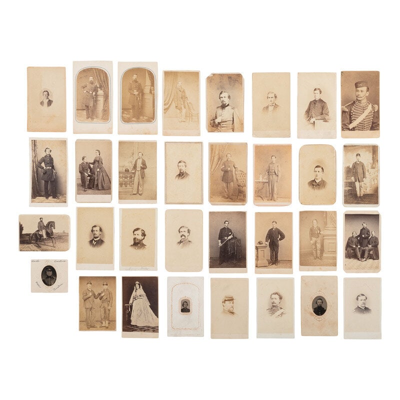 [Civil War] Group of 32 Carte de Visites of Union Soldiers from Pennsylvania: [Civil War] Group of 32 Carte de Visites of Union Soldiers from Pennsylvania 32 CDVs of soldiers from Pennsylvania, some subjects identified. The following photographers/studios are represented: