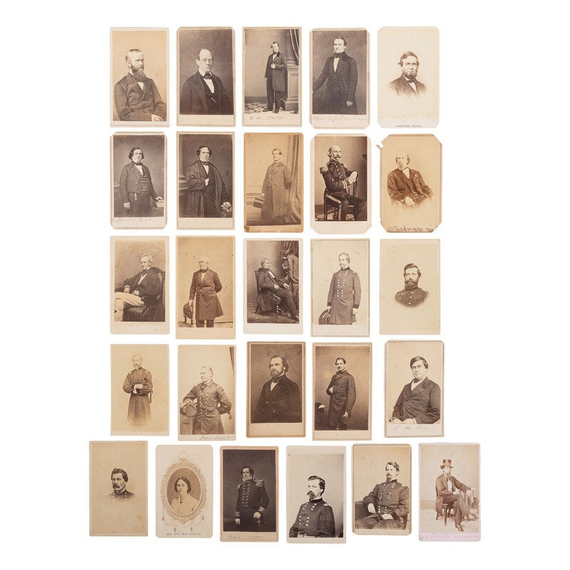 [Civil War] Group of 25 Carte de Visites of Union and Confederate Generals, Officers, and Statesmen  (1 of 2)