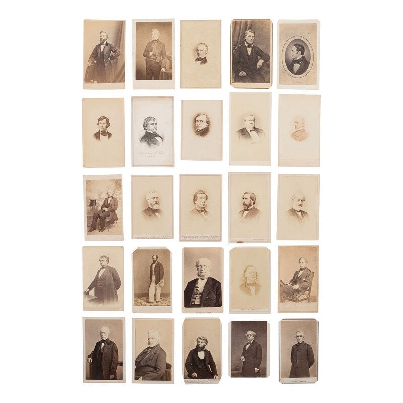 [Civil War] Group of 53 Carte de Visites of Politicians and Other Personalities. : [Civil War] Group of 53 Carte de Visites of Politicians and Other Personalities. Approx. 53 CDVs of political leaders, statesmen, judges, attorneys, writers, journalists, and other personalities
