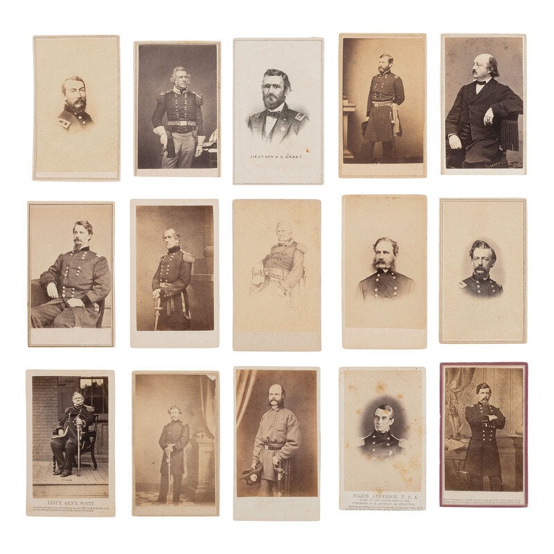 [Civil War] 31 Carte de Visites of Union Generals, incl. McPherson, Reynolds, and Anderson : [Civil War] 31 Carte de Visites of Union Generals, incl. McPherson, Reynolds, and Anderson Lot comprised of 31 images, including 29 CDVs and 2 cabinet cards. Varying degrees of toning and