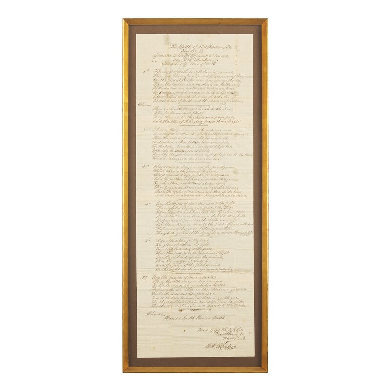 [Civil War] Original Manuscript Song, The Battle of Port Hudson, La. (1 of 2)