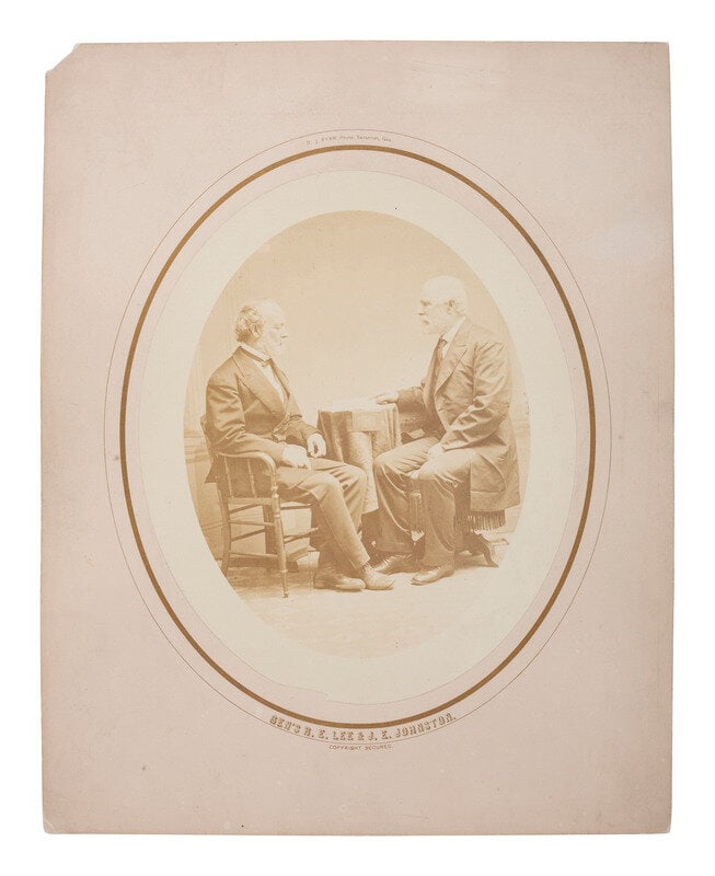 [Civil War] Ryan, D.J. Post-War Photograph of Confederate Generals Lee and Johnston  (1 of 2)
