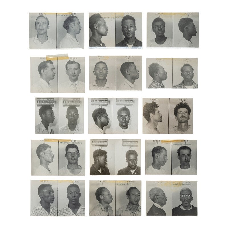 [Crime and Punishment] Group of 43 Mugshots from the Cumberland County Jail, ca. 1950s: [Crime and Punishment] Group of 43 Mugshots from the Cumberland County Jail, ca. 1950s Bridgeton, New Jersey, ca. 1950s. 3 1/4 x 4 3/4 in. silver gelatin photographs showing front and profile views of