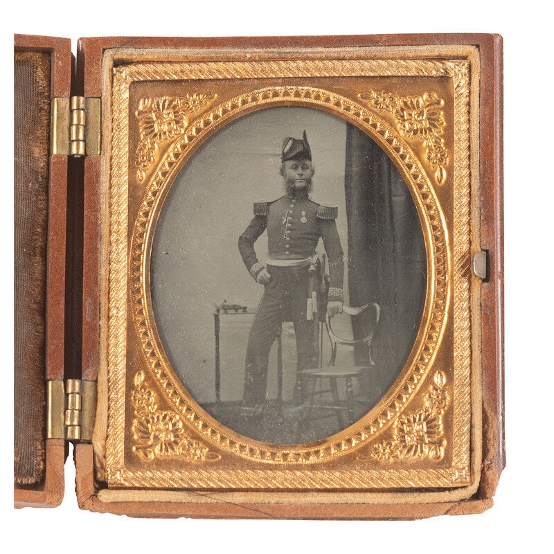 [Crimean War] Sixth Plate Ambrotype of a Field Grade Officer possibly from the Crimean War.  (1 of 2)