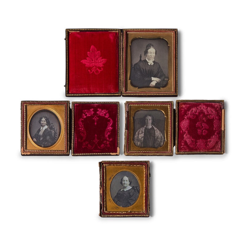 [Early Photography] Group of 22 Quarter and Sixth Plate Daguerreotypes Women (1 of 2)