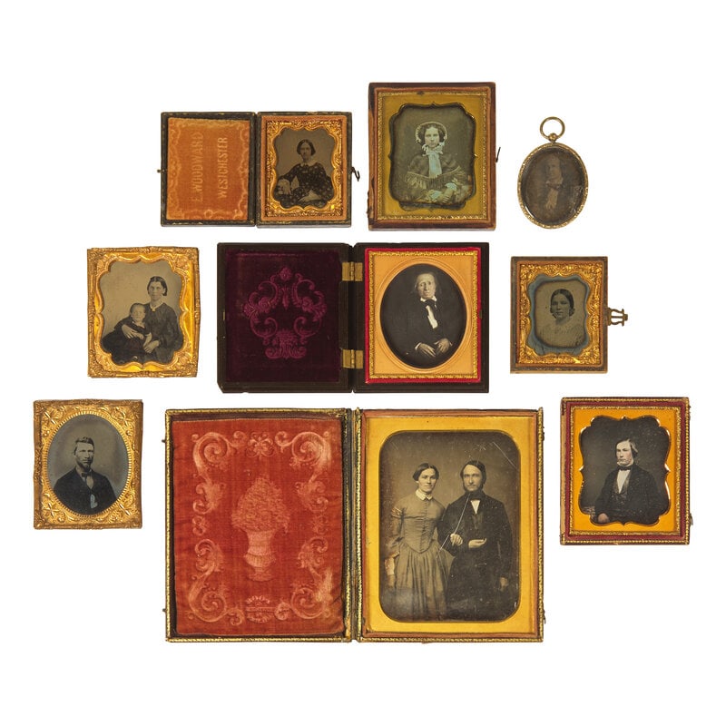 [Early Photography] Group of 46 Assorted Photographs Attributed to Identified Families (1 of 1)