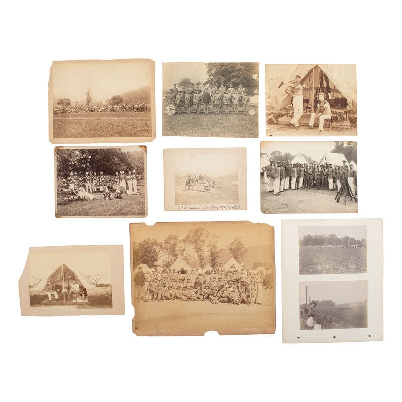 [Early Photography] Group of 23 Photographs of the 7th New York State Militia. Ca 1870s-1900s. : [Early Photography] Group of 23 Photographs of the 7th New York State Militia. Ca 1870s-1900s. Lot comprised of 23 photographs, most depicting the 7th New York State Militia/National Guard, ca 1870s-
