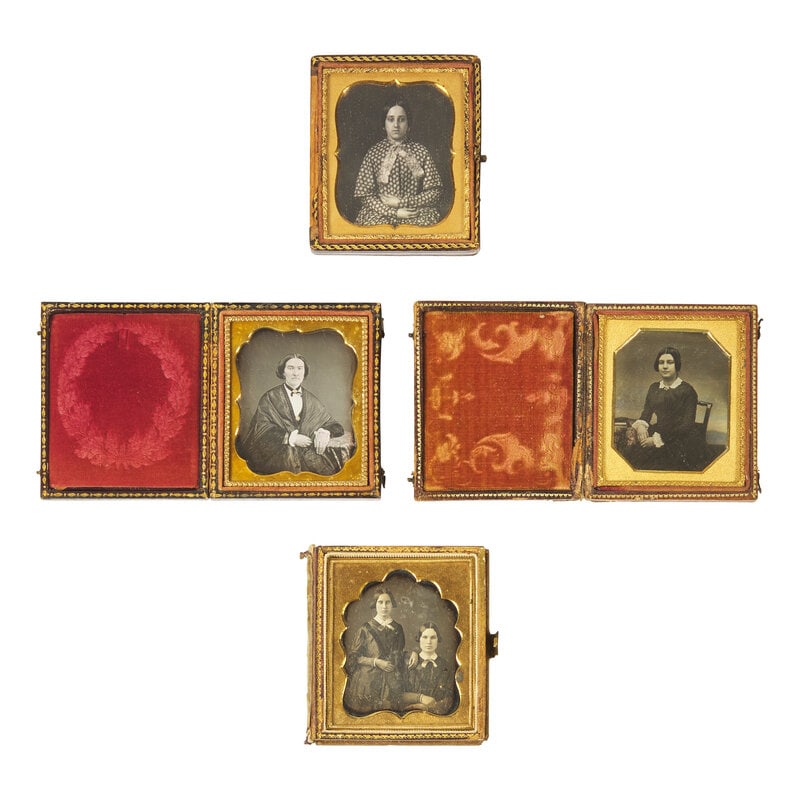 [Early Photography] Group of 37 Sixth Plate Daguerreotypes of Women. : [Early Photography] Group of 37 Sixth Plate Daguerreotypes of Women. Publishers and subjects mostly unidentified. All sixth plate size. Some without cases. Conditions vary. Including: Two women