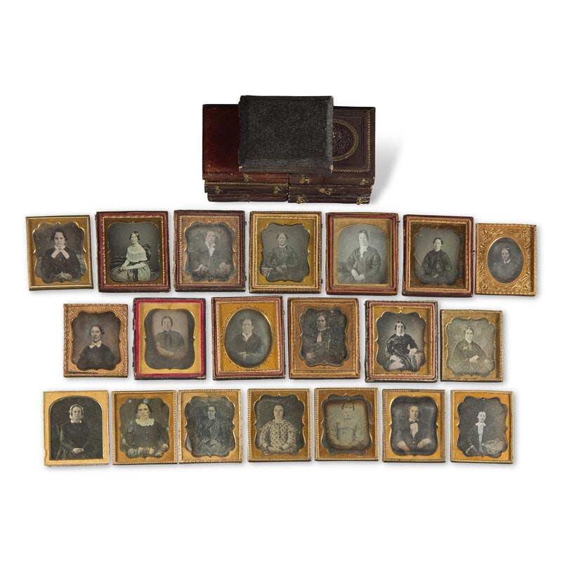 [Early Photography] Group of 27 Sixth Plate Daguerreotypes of Women.  - 2