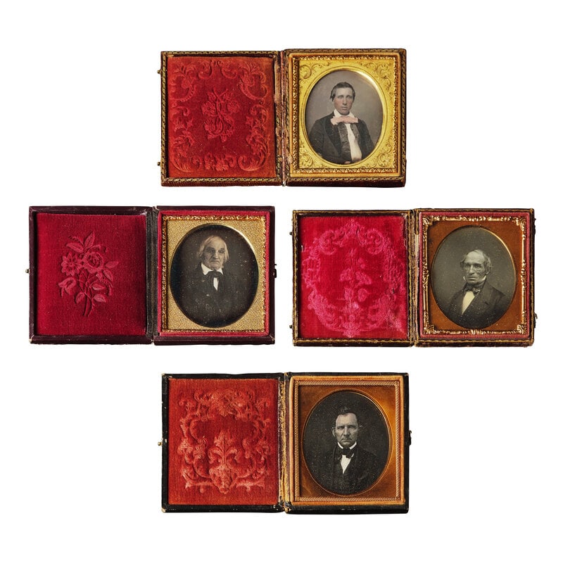 [Early Photograph] Group of 35 Sixth Plate Daguerreotypes of Men (1 of 2)