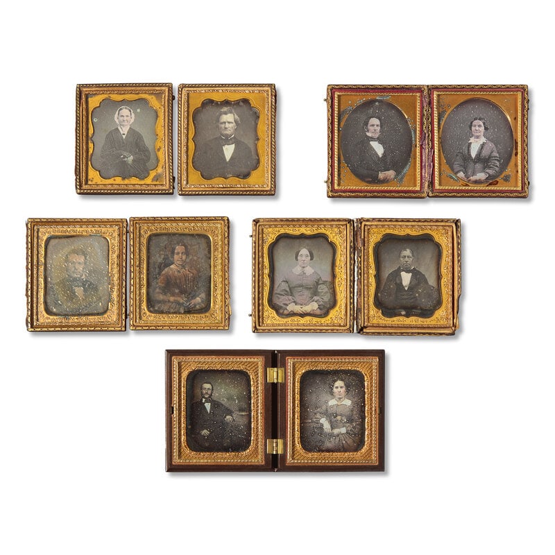 [Early Photography] Group of 10 Sixth Plate Daguerreotype Paired Portraits, All Couples (1 of 1)