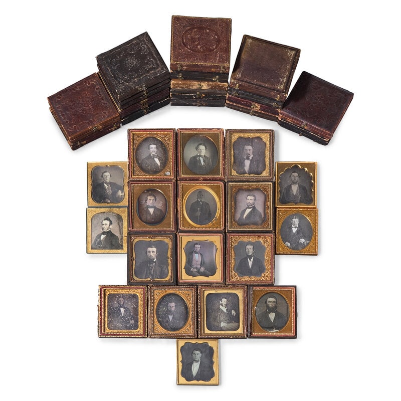 [Early Photography] Group of 35 Sixth Plate Daguerreotypes of Men - 3