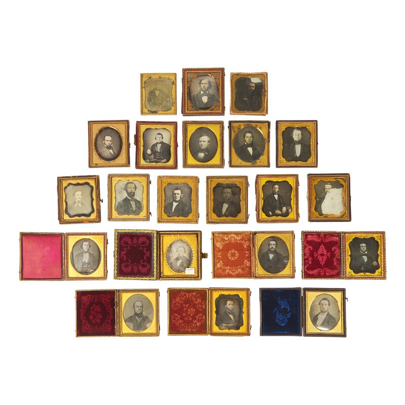 [Early Photography] Group of 25 Sixth Plate Daguerreotypes of Men with Facial Hair - 2