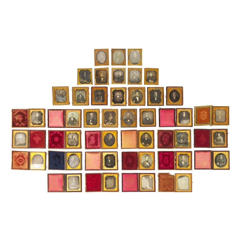 [Early Photography] Group of 43 Sixth Plate Daguerreotypes of Men and Women.  - 2