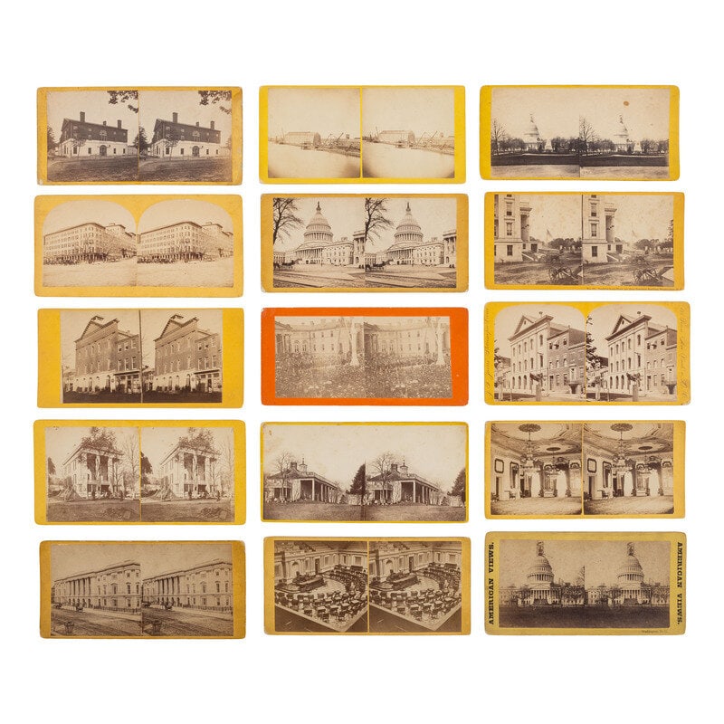 [Early Photography] Group of over 100 Stereoviews of Washington, DC, incl. landmarks and monuments : [Early Photography] Group of over 100 Stereoviews of Washington, DC, incl. landmarks and monuments 108 stereoviews on cardstock mounts by various photographers and publishers, including Bell