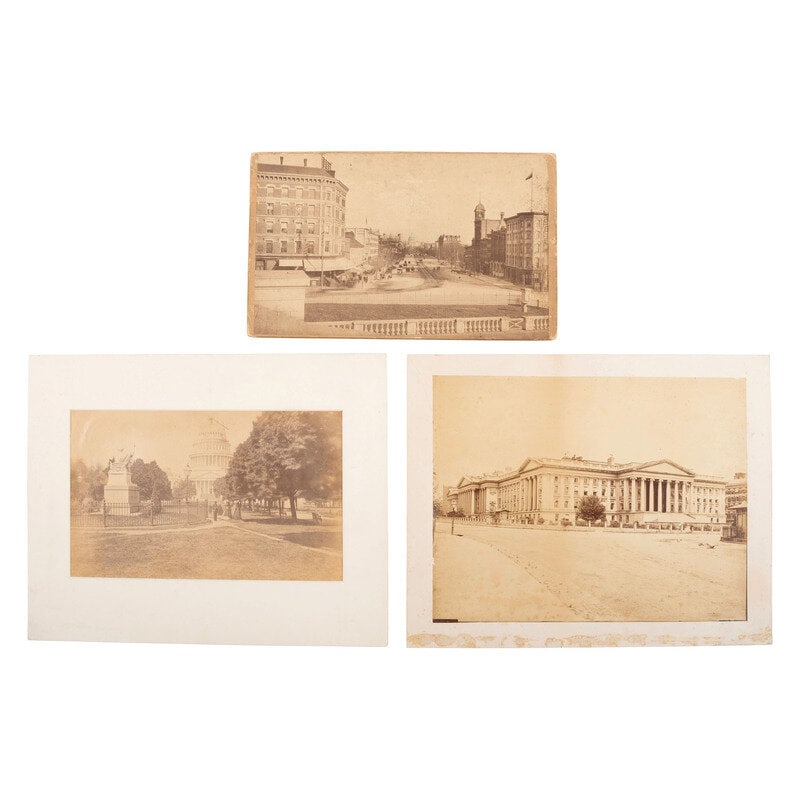 [Early Photography] Group of 15 Large Format Photos of New York, Philadelphia, Washington, DC, and M: [Early Photography] Group of 15 Large Format Photos of New York, Philadelphia, Washington, DC, and Mount Vernon. 15 large format photographs of notable landmarks and landscapes, including: 3