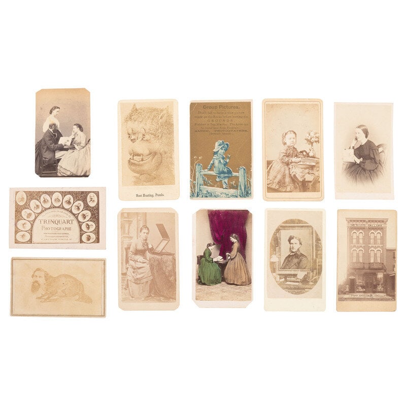 [Early Photography] Group of 16 Images with Photographic Interest incl. Galleries and Occupational C (1 of 2)