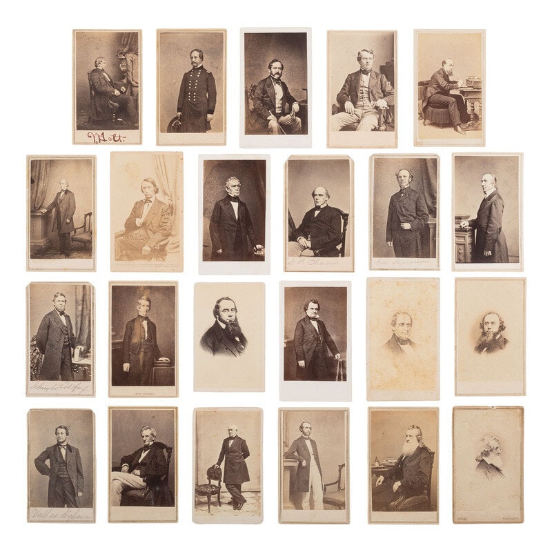 [Lincoln, Abraham] Group of 23 Carte de Visites of Politicians, Members of Cabinet and Military Tria: [Lincoln, Abraham] Group of 23 Carte de Visites of Politicians, Members of Cabinet and Military Trial Commission 23 CDVs of politicians, statesmen, and military figures, many associated with