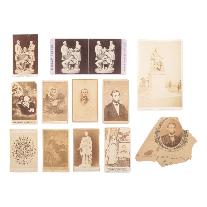 [Lincoln, Abraham] Group of 12 Photographs Related to Lincoln, the Civil War, and Abolition  (1 of 2)