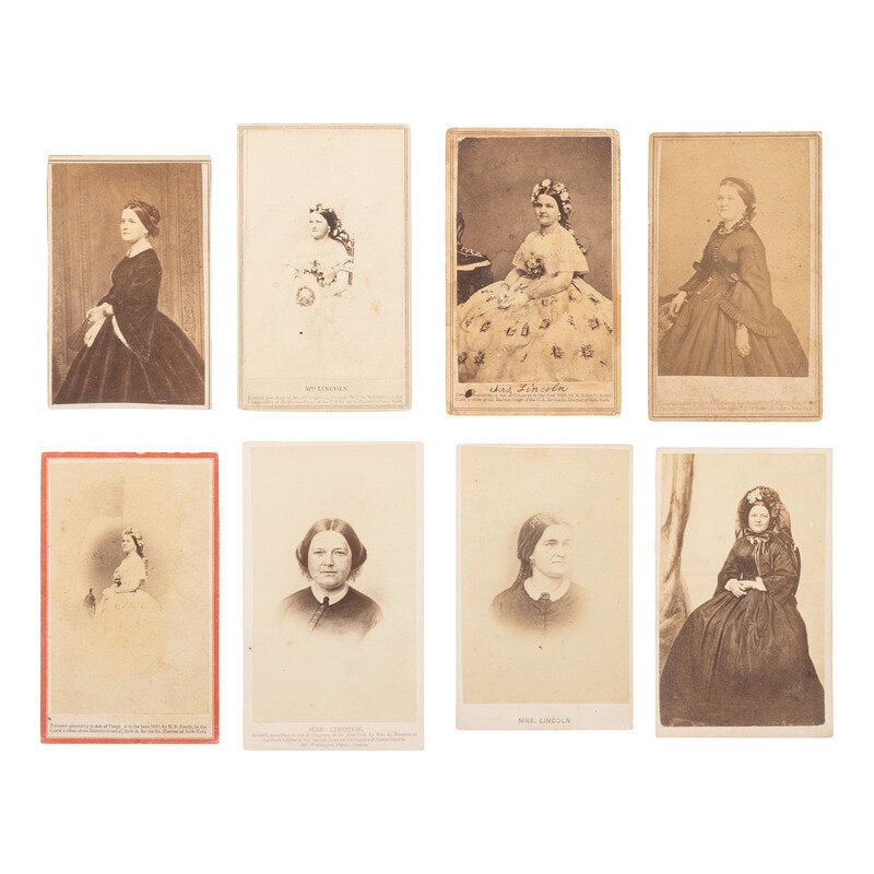 [Lincoln, Abraham] Photographic Study of Mary Todd Lincoln in Eight Carte de Visites  (1 of 2)
