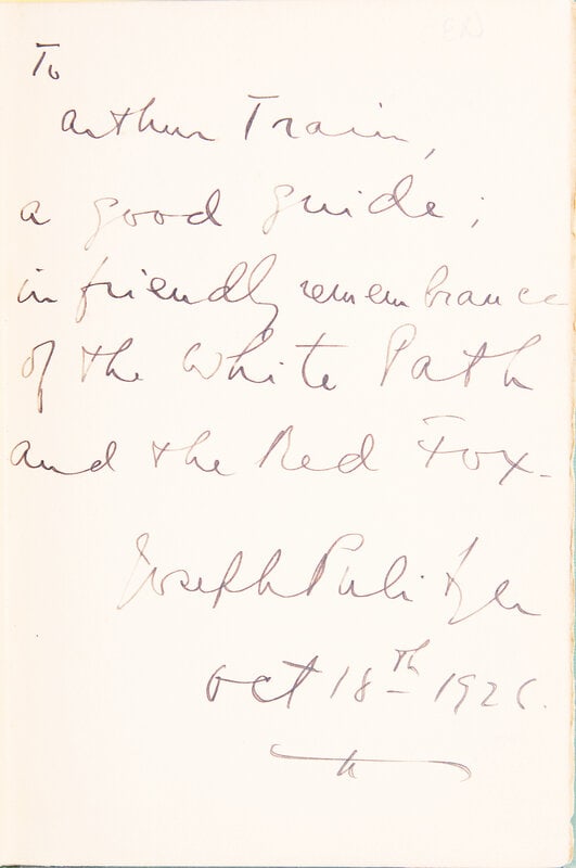[Literature] Pulitzer, Joseph. (Eliot, Charles W., author) John Gilley Maine Farmer and Fisherman: [Literature] Pulitzer, Joseph. (Eliot, Charles W., author) John Gilley Maine Farmer and Fisherman Boston: American Unitarian Association, (1899). First edition. Presentation copy, inscribed by Joseph