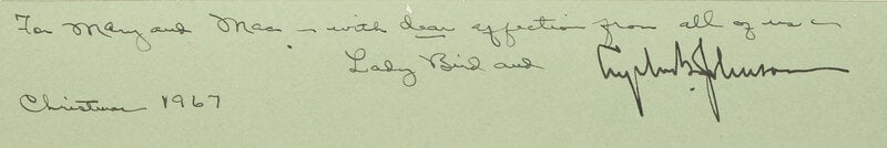 [Presidential] Johnson, Lyndon B. and Lady Bird Johnson. Group of Three Inscribed Photographs - 3