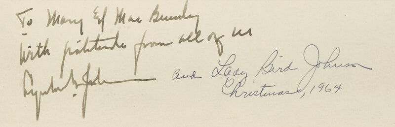 [Presidential] Johnson, Lyndon B. and Lady Bird Johnson. Group of Three Inscribed Photographs - 5